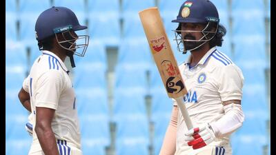 KL Rahul celebrates his century along with Sai Sudharsan in Lucknow on Friday. (Sourced) KL Rahul celebrates his century along with Sai Sudharsan in Lucknow on Friday. (Sourced)