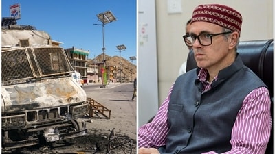 Omar Abdullah asked had the Congress been so powerful that it could cause riots in Ladakh, why didn't the party form the council (PTI photos) Omar Abdullah asked had the Congress been so powerful that it could cause riots in Ladakh, why didn't the party form the council (PTI photos)
