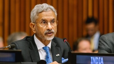 External Affairs Minister S Jaishankar speaks at the G20 Foreign Ministers� Meeting, in New York. (@DrSJaishankar)