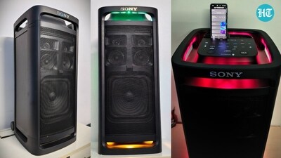 Sony ULT Tower 9AC party speaker is priced at Rs. 69,990 in India and is available in black colour option. (Ijaj Khan -HT)