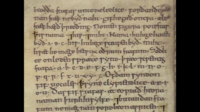 The Tironian et as used in the 10th-century work Grammaticus by the English grammarian Ælfric. (Wikimedia Commons) The Tironian et as used in the 10th-century work Grammaticus by the English grammarian Ælfric. (Wikimedia Commons)