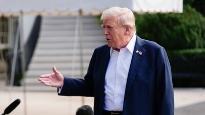 President Donald Trump speaks to reporters on Friday, Sept. 26, 2025, in Washington DC. (AP)