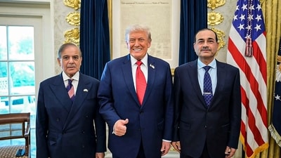 US President Donald Trump, during a meeting with Pakistan Prime Minister Shehbaz Sharif and Field Marshal Asim Munir at the White House. (ANI) US President Donald Trump, during a meeting with Pakistan Prime Minister Shehbaz Sharif and Field Marshal Asim Munir at the White House. (ANI)