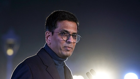 Former CJI Dr Justice DY Chandrachud addressing a gathering in Pune. (ANI/File)