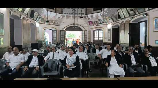 Lawyers at Agra observing Friday as Black Day. (HT PHOTO)