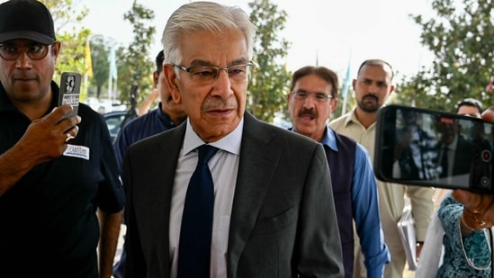 Pakistan's Defence Minister Khawaja Muhammad Asif talked about the use of autonomous loitering munitions, high-speed cruise missiles, and drones as examples of how modern AI-driven warfare can cause dangerous escalation. (AFP)