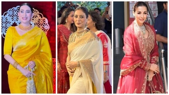 Karisma Kapoor, Tabu, and Malaika Arora attend Navartri celebrations hosted by Kalyan Jewellers.
