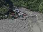 An aerial view of the aftermath of a cloudburst in Dharali and Harsil, in Uttarkashi in August. (ANI)