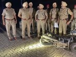 Police at the spot of the encounter in Jalandhar on Friday. (HT Photo)