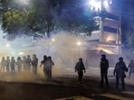 On Thursday, President Donald Trump told reporters that "crazy people" were trying to burn buildings in Portland.