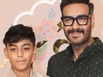 Ajay Devgn's son Yug wanted to avoid paparazzi during his latest outing in Mumbai. Ajay Devgn's son Yug wanted to avoid paparazzi during his latest outing in Mumbai.