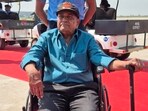 Group Captain Suresh Ratnaparkhi struggled to hold back tears as he sat in his wheelchair Group Captain Suresh Ratnaparkhi struggled to hold back tears as he sat in his wheelchair