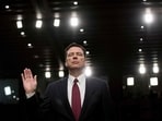 Former FBI director James Comey sworn in during a hearing before the Senate Select Committee on Intelligence on Capitol Hill on June 8, 2017 in Washington, DC. Former FBI director James Comey sworn in during a hearing before the Senate Select Committee on Intelligence on Capitol Hill on June 8, 2017 in Washington, DC.