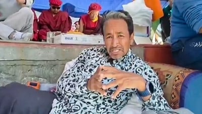 Environmentalist Sonam Wangchuk speaks on the violent protest over the statehood demand and the inclusion of Ladakh under the Sixth Schedule, in Leh (Sonam Wangchuk X) Environmentalist Sonam Wangchuk speaks on the violent protest over the statehood demand and the inclusion of Ladakh under the Sixth Schedule, in Leh (Sonam Wangchuk X)