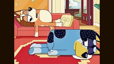Dogs once provided so much labour that their exertion is where the phrase ‘dog tired’ comes from. (Above) Bandit and Chilli from the TV series Bluey. Dogs once provided so much labour that their exertion is where the phrase ‘dog tired’ comes from. (Above) Bandit and Chilli from the TV series Bluey.