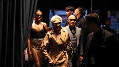 Meryl Streep arrive at the Dolce & Gabbana spring/summer 2026 collection show during Fashion Week in Milan, Italy. (REUTERS)
