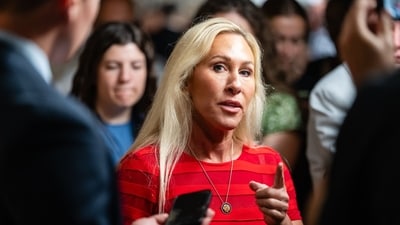 Representative Marjorie Taylor Greene is among four Republican lawmakers in Congress backing a petition to force a vote on fully releasing the Epstein files. (Bloomberg) Representative Marjorie Taylor Greene is among four Republican lawmakers in Congress backing a petition to force a vote on fully releasing the Epstein files. (Bloomberg)