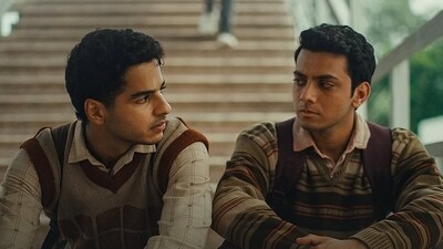 Homebound box office collection day 1: Ishaan Khatter and Vishal Jethwa in a still from the film. Homebound box office collection day 1: Ishaan Khatter and Vishal Jethwa in a still from the film.