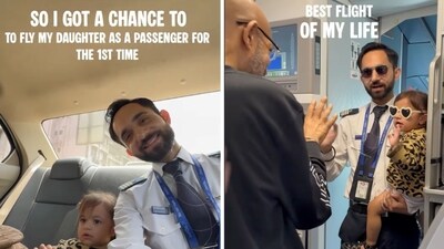 An IndiGo pilot with his 18-month-old daughter. (Instagram/@captainwalker) An IndiGo pilot with his 18-month-old daughter. (Instagram/@captainwalker)