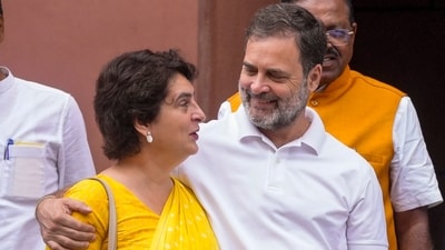 Congress leader Rahul Gandhi with party MP Priyanka Gandhi Vadra (PTI) Congress leader Rahul Gandhi with party MP Priyanka Gandhi Vadra (PTI)