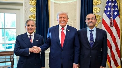 President Donald Trump met with Pakistan Prime Minister Shehbaz Sharif and Field Marshal Asim Munir at the White House on 26 September (PTI) President Donald Trump met with Pakistan Prime Minister Shehbaz Sharif and Field Marshal Asim Munir at the White House on 26 September (PTI)