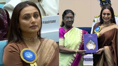 Rani Mukerji wore a necklace with her daughter Adira's name at the National Awards ceremony. Rani Mukerji wore a necklace with her daughter Adira's name at the National Awards ceremony.