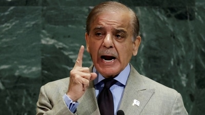 Prime Minister of Pakistan Shehbaz Sharif addresses the 80th United Nations General Assembly at UN headquarters in New York City on September 26, 2025. (REUTERS)