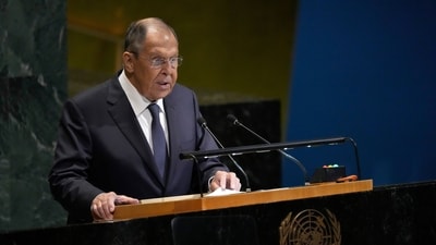 Russia's Minister for Foreign Affairs Sergey Lavrov addresses the 80th session of the United Nations General Assembly. (AP) Russia's Minister for Foreign Affairs Sergey Lavrov addresses the 80th session of the United Nations General Assembly. (AP)