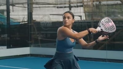 Alia Bhatt shared a video of herself sweating it out during a game of padel. Alia Bhatt shared a video of herself sweating it out during a game of padel.