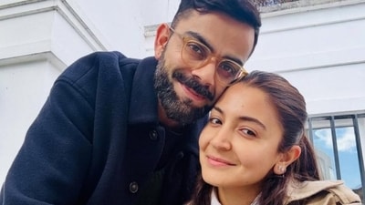 Anushka Sharma and Virat Kohli in the adorable new picture shared by him. Anushka Sharma and Virat Kohli in the adorable new picture shared by him.