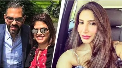 Sunjay Kapur with his sister Mandhira Kapur Smith (left); wife Priya Kapur (right)