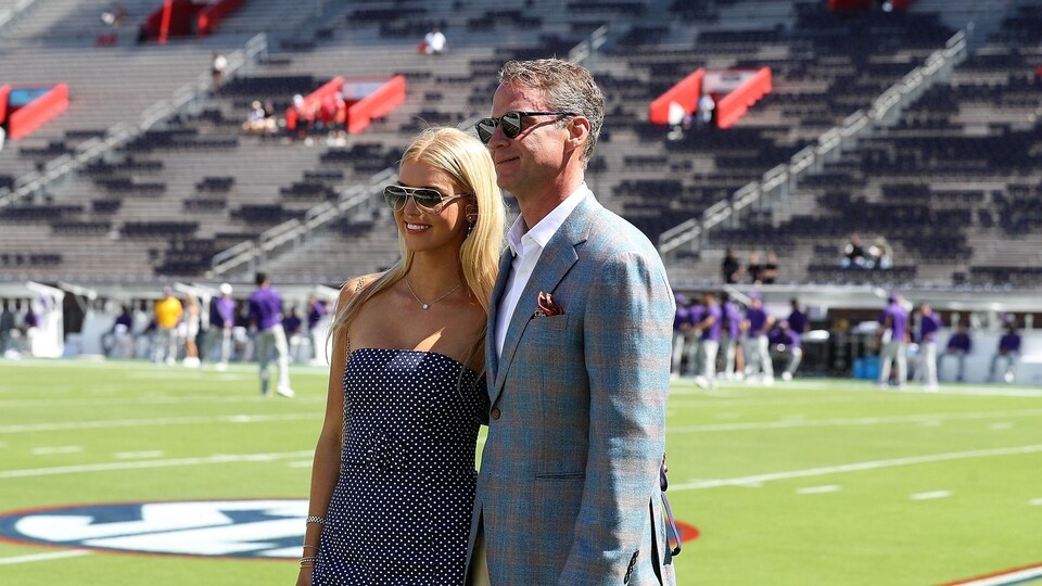 lane kiffin wife orange dress Celebrating Ole Miss' Victory: Lane Kiffin's Family Joy