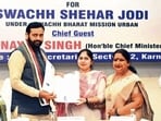 A partnership MoU was signed between Karnal municipal corporation and the five municipal committees in the presence of Haryana chief minister Nayab Singh Saini on Saturday. (HT File) A partnership MoU was signed between Karnal municipal corporation and the five municipal committees in the presence of Haryana chief minister Nayab Singh Saini on Saturday. (HT File)