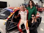 Ajith Kumar and Shalini with their children Anoushka and Aadvik at a motosport event in Barcelona. 