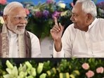 Prime Minister Narendra Modi with Nitish Kumar, Chief Minister of Bihar, during a public meeting in Gaya in Bihar on August 22. Prime Minister Narendra Modi with Nitish Kumar, Chief Minister of Bihar, during a public meeting in Gaya in Bihar on August 22.