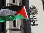 Palestinians flag outside the Royal Courts of Justice. REUTERS/Jack Taylor