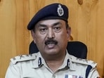 Ladakh DGP SD Singh Lamwal addresses a press conference in Leh on Saturday. (PTI)