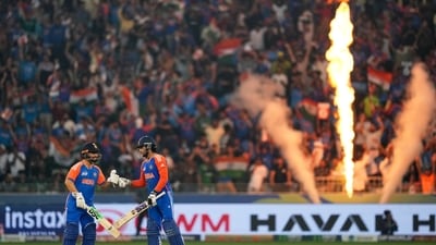 Rinku Singh ultimately faced one ball in the entire tournament, and it was the tournament's last. Nonchalantly tonked over mid-on to pick up a boundary, and hand India the Asia Cup. (AP) Rinku Singh ultimately faced one ball in the entire tournament, and it was the tournament's last. Nonchalantly tonked over mid-on to pick up a boundary, and hand India the Asia Cup. (AP)