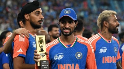 Pakistan started off on the front-foot, were rocked by a late collapse, started their defence off woth three quick wickets to rock India's batting – but in the end, it didn't matter as Tilak Varma's sensational knock guided India home in the most enthralling of finals in Dubai. (AFP) Pakistan started off on the front-foot, were rocked by a late collapse, started their defence off woth three quick wickets to rock India's batting – but in the end, it didn't matter as Tilak Varma's sensational knock guided India home in the most enthralling of finals in Dubai. (AFP)