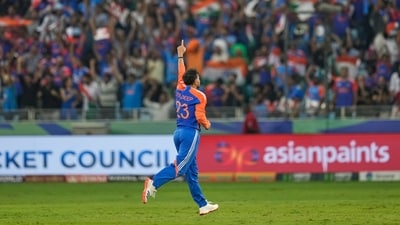 It has been impossible to keep Kuldeep out of games. For the third time in this tournament, he finished a match with four wickets, this time taking three in a single over as he inspired the massive Pakistan collapse. Pakistan slipped from 113/1 to 146 all-out, losing their last 9 wickets for just 33 runs. (AP) It has been impossible to keep Kuldeep out of games. For the third time in this tournament, he finished a match with four wickets, this time taking three in a single over as he inspired the massive Pakistan collapse. Pakistan slipped from 113/1 to 146 all-out, losing their last 9 wickets for just 33 runs. (AP)