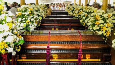 Seven Buddhist monks, including three foreigners, were killed when their cable-pulled rail car snapped and crashed down a mountainside in north-western Sri Lanka (AFP)
