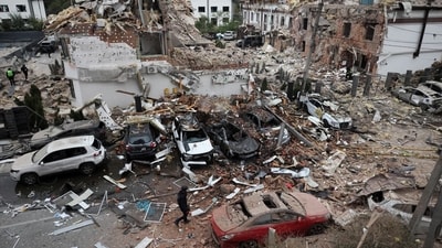Around 10 others were injured in Kyiv alone, Ukrainian authorities said. (REUTERS)