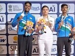 (L-R) Mukesh Nelavalli, Aleksandr Kovalev and Suraj Sharma. (HT)