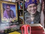 A pavilion with photographs of deceased singer Zubeen Garg, at the entrance of a community Durga Puja pandal, in Guwahati, Assam, on Sept 29 (PTI) A pavilion with photographs of deceased singer Zubeen Garg, at the entrance of a community Durga Puja pandal, in Guwahati, Assam, on Sept 29 (PTI)