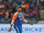 India's captain Suryakumar Yadav walks back after the first innings during the Asia Cup final India's captain Suryakumar Yadav walks back after the first innings during the Asia Cup final