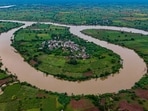 Beed, India. Sep 28, 2025 - An aerial view of Sandas Chincholi village in Beed district. In the last six days, people have been stranded in Sandas Chicholi village in Majalgaon Taluka in Beed district due to heavy rain and flooding surrounding the village. Severe rainfall has caused flooding in Maharashtra’s Marathwada region, resulting in two fatalities and the evacuation of over 11,500 residents. Beed, India. Sep 28, 2025. (Photo by Raju Shinde/HT Photo) (Raju Shinde) Beed, India. Sep 28, 2025 - An aerial view of Sandas Chincholi village in Beed district. In the last six days, people have been stranded in Sandas Chicholi village in Majalgaon Taluka in Beed district due to heavy rain and flooding surrounding the village. Severe rainfall has caused flooding in Maharashtra’s Marathwada region, resulting in two fatalities and the evacuation of over 11,500 residents. Beed, India. Sep 28, 2025. (Photo by Raju Shinde/HT Photo) (Raju Shinde)