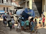Water tankers were deployed in the area to ensure clean drinking water supply to residents. (HT File)