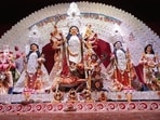 B-Block CR Park Durga Puja pandal is celebrating its golden jubilee year by lighting up 50,000 diyas.