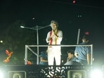 TVK president Vijay during the September 27 rally in Karur where a stampede killed 41 people. TVK president Vijay during the September 27 rally in Karur where a stampede killed 41 people.