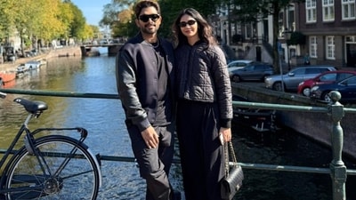Allu Arjun posted pictures with wife Sneha Reddy, wishing her on her birthday. Allu Arjun posted pictures with wife Sneha Reddy, wishing her on her birthday.